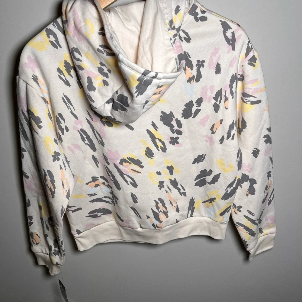 Adidas Girls Leopard Floral Print Hoodie Pastel Pink Yellow‎ Grey Loose Fit NWT